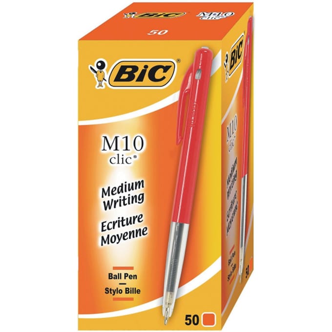 BIC M10 Original Clic - 50 stuks - Balpen - Rood - Medium 1.0mm