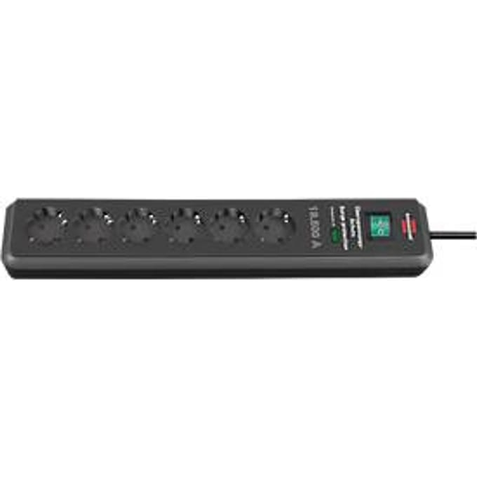 Brennenstuhl 1159540366 Overspanningsveilige stekkerdoos 6-voudig Antraciet Randaarde stekker 1 stuk(s)
