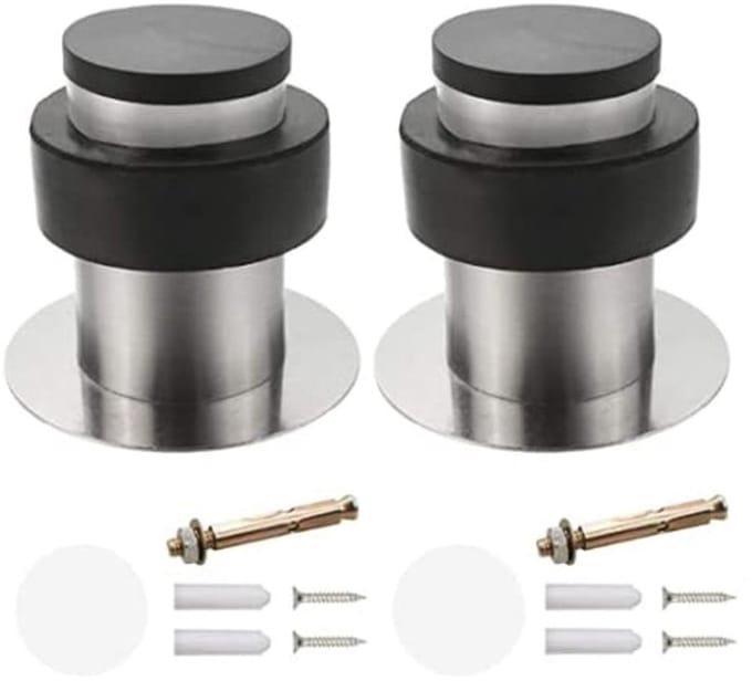 Dailygoods- Deurstopper Roestvrij Staal - Deurbuffer - Deurstoppers voor Binnen - Deurvastzetter - Deurstopper Zelfklevend - 2 Stuks