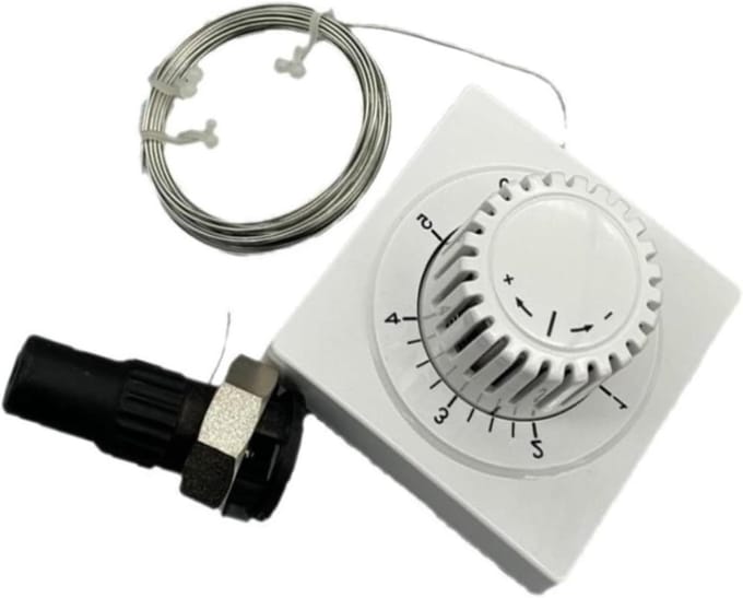 Thermostaatkop - Radiatorknop - Temperatuurregeling - Met afstandsbediening - 2000 mm buis - Wit