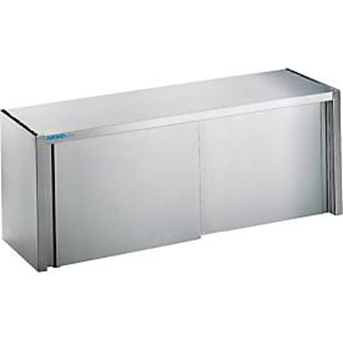 Hangkast, rvs, met schuifdeuren, B 1400 mm