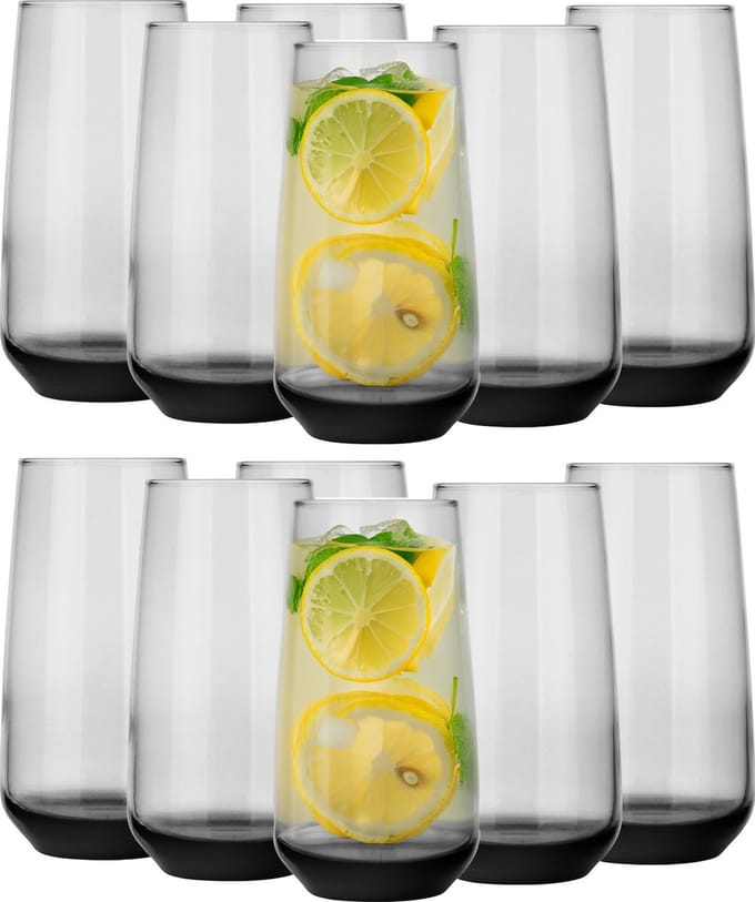 Glasmark Longdrinkglazen - 12x - Midnight collection - 430 ml - glas - waterglazen