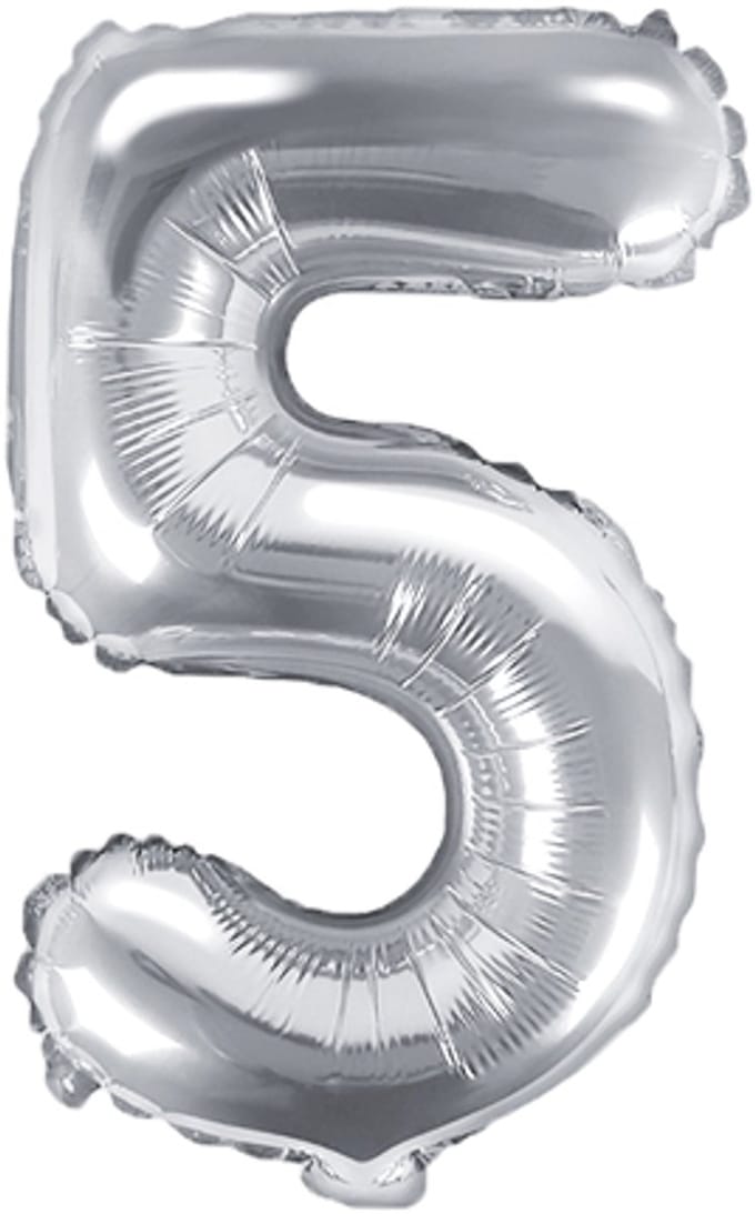 Cijfer 5 (35 cm) - Zilver