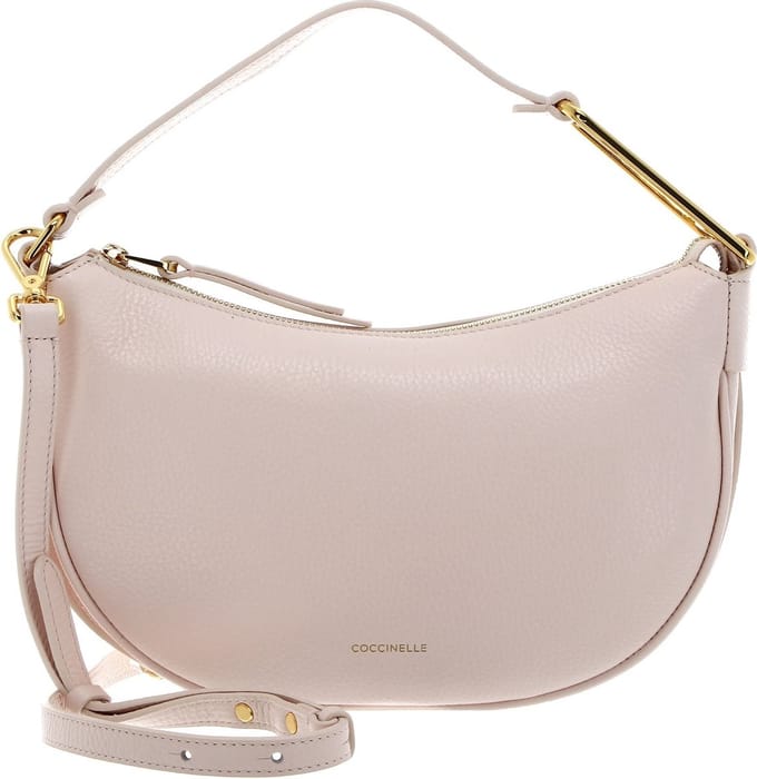 COCCINELLE Leren Schoudertas Priscilla Handbag Grained Leather Creamy Pink Roze