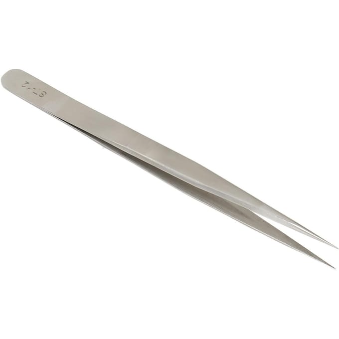 Pince de Précision à Pointe Fine Acier Inoxydable Parfaitement Alignée Droite Pince d'Isolation pour gray