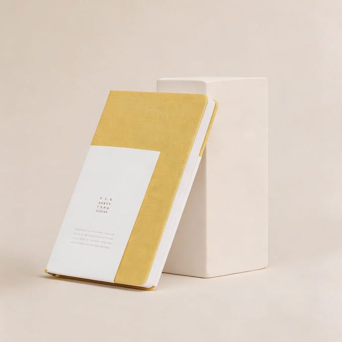 Dzukou Papillon - Notitieboek - Bullet Journal - A5 - Geel - Linnen Kaft
