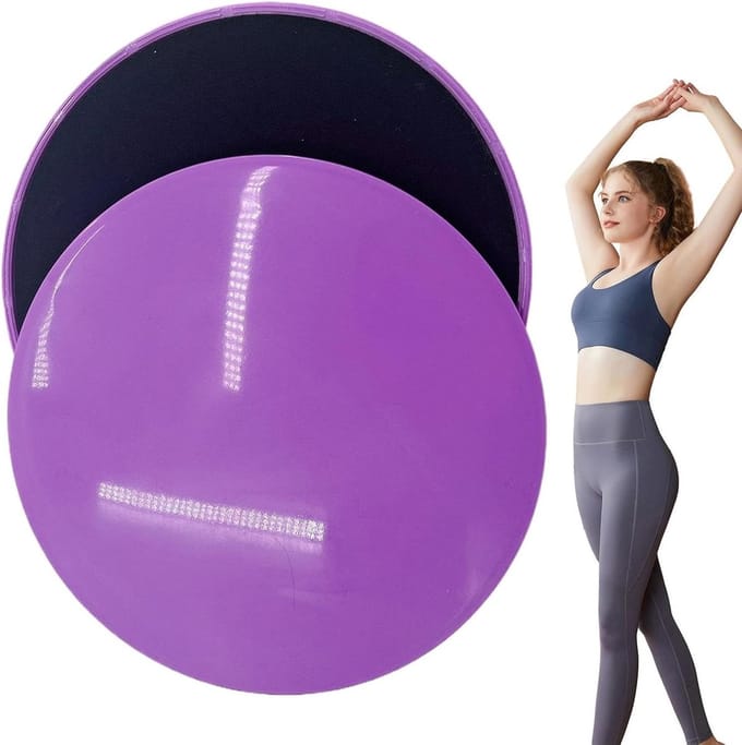 Oefen Glijders - Core Schijven - Core Versterken - Dubbelzijdig Gebruik - Diameter 17cm - Paars