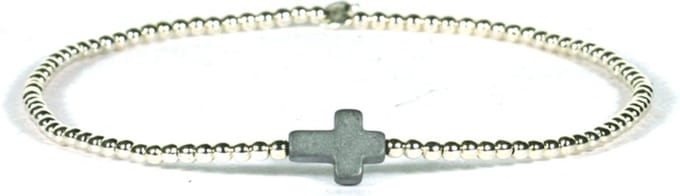 Heaven Eleven - 925 zilver- dikte 1mm - hematiet kruis -