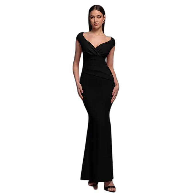 Damesjurk Goddiva Bardot Pleated