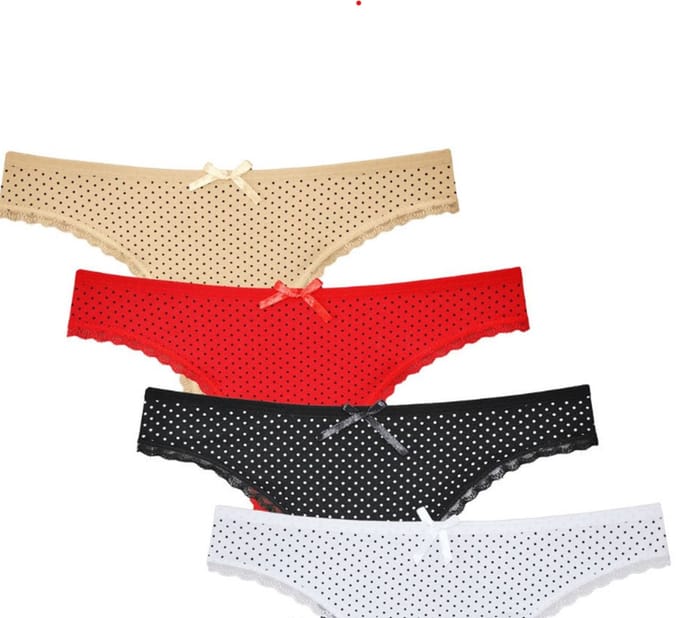 Strings 4-Pack - Dames strings - Stippen - 4 kleuren - M