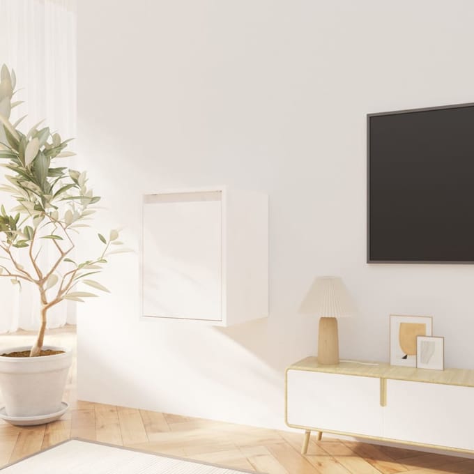vidaXL - Wandkast - 30x30x40 - cm - massief - grenenhout - wit
