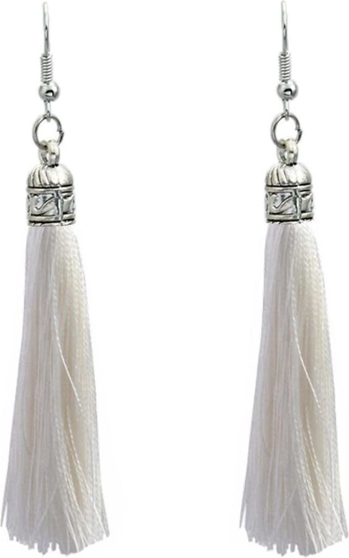 Fako Bijoux® - Oorbellen - Kwast Romania - Wit