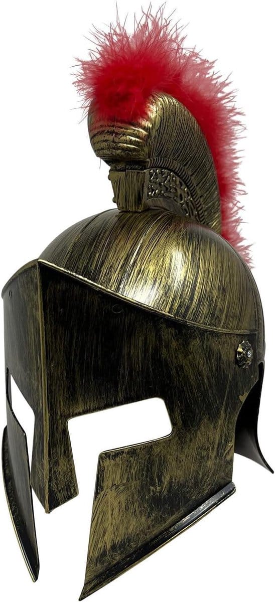 Spartaanse Helm - Krijgers Hoofddeksel - Kostuum Accessoire - Middeleeuws Design - One Size - Metaal