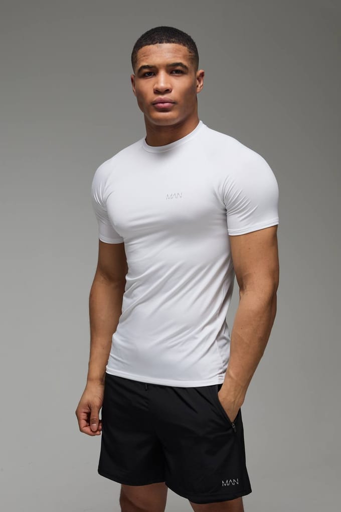 Man Active Muscle Fit Raglan Performance Gym T-Shirt 2 Pack | Size Small