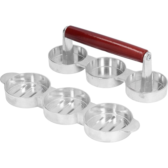 Hamburgerpers Pattyvorm Mini Burgerpers Maker voor Buiten Picknick Kamperen Barbecue L white