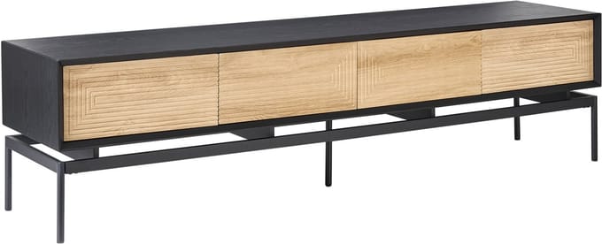 LANCELIN - TV-meubel - Lichtbruin/Zwart - MDF