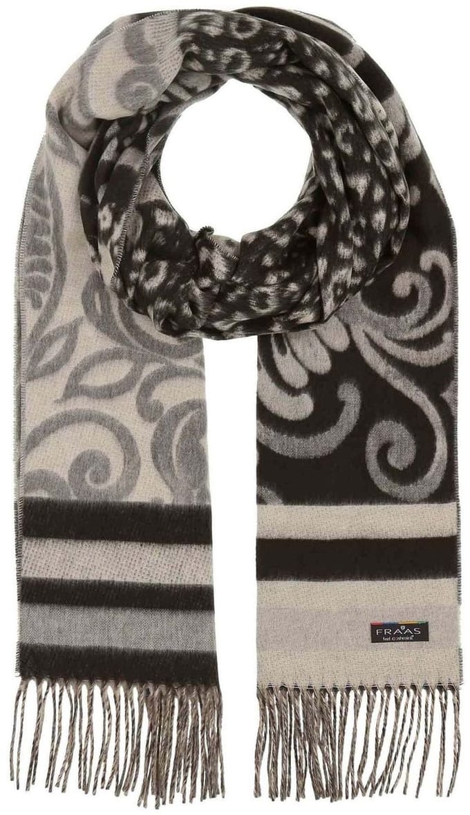 FRAAS sjaal Cashmink Scarf Black White zwart