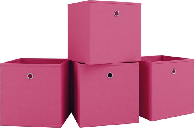 Set van 4 vouwdozen vouwdoos stoffen doos vouwdoos plank doos opbergdozen