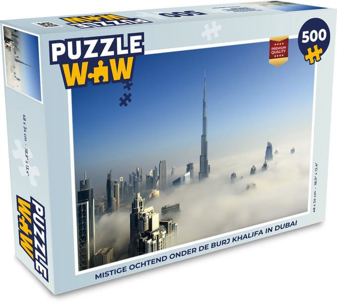 Puzzel Mistige ochtend onder de Burj Khalifa in Dubai - Legpuzzel - Puzzel 500 stukjes