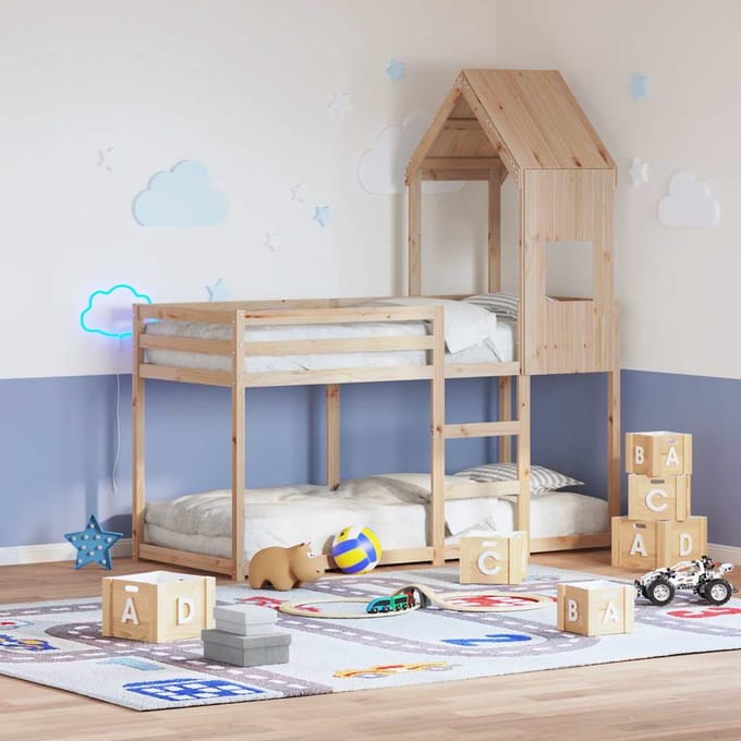 Vidaxl Hemelbed Kap voor Kinderbed, 55X84X132 Cm, Massief Grenenhout