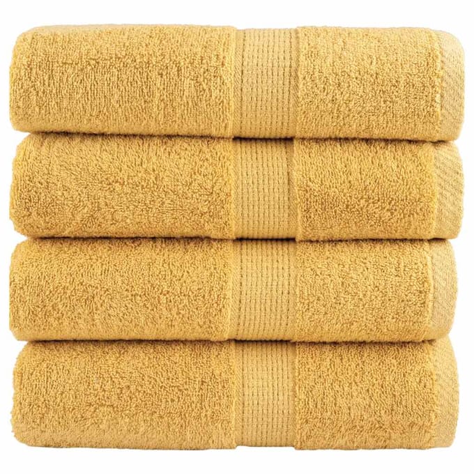 vidaXL - Premium - washandjes - SOLUND - 4 - stuks - goud - 30x30cm - 600 - g/m²