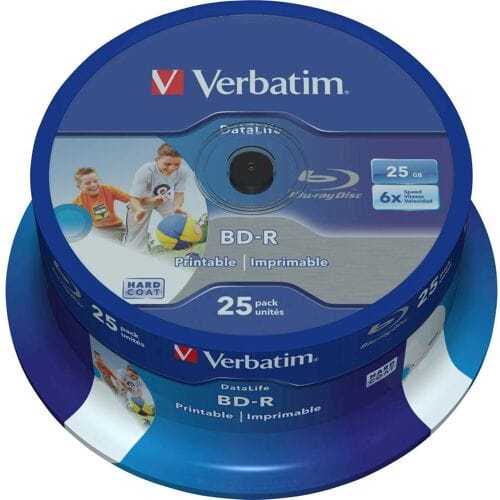 Verbatim 43811 Blu-ray BD-R SL disc 25 GB 25 stuk(s) Spindel Bedrukbaar, Antikras-coating