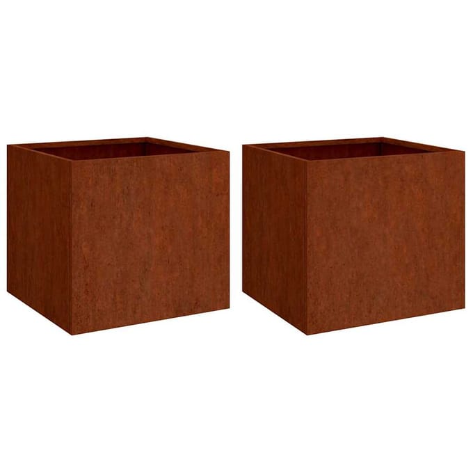 vidaXL - Plantenbakken - 2 - st - 42x40x39 - cm - cortenstaal