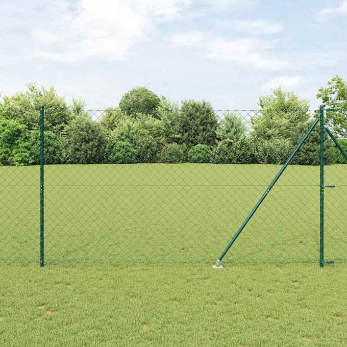 Hekpalen - Stalen constructie - Tuin afbakenen - Weerbestendig - 16 m - Groen