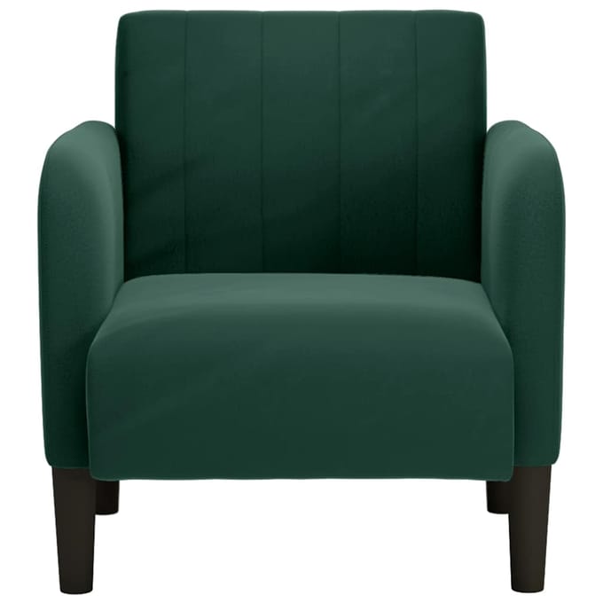 vidaXL - Fauteuil - met - armleuningen - 54 - cm - fluweel - donkergroen
