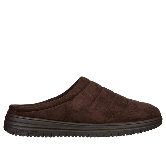 Skechers Relaxed Fit: Murette Garvanza Heren Muilen Van Microvezel In Chocoladebruin