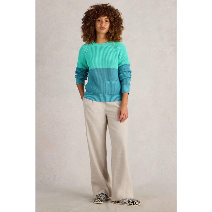 White Stuff Bailey Cotton Jumper Blue Multi Taglia: 24 | Maglioni a maglia Outlet | Donna | Blu
