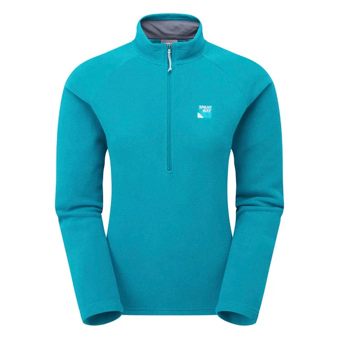 Dames Half Zip Fleece Pullover met Warme Kraag voor Buitenwandelen