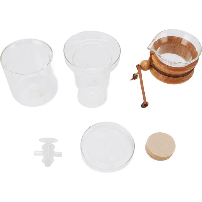 Cafetière à infusion froide en verre transparent avec débit d'eau réglable pour L white