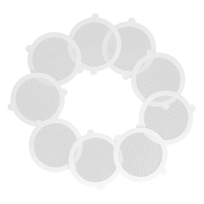50 Stuks Doucheputje Haarvanger Glasvezel Praktisch Handig Dicht Mesh Douche Haarvanger 11cm Diameter, 3mm Mesh white