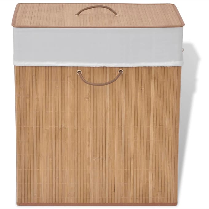 vidaXL - Wasmand - rechthoekig - bamboe - natuurlijk