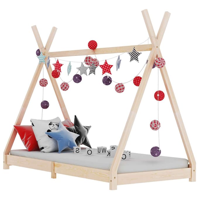 vidaXL - Kinderbedframe - massief - grenenhout - 90x200 - cm
