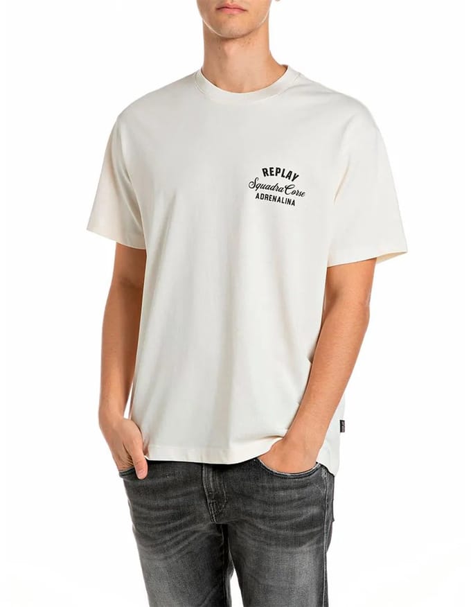 Replay M12bf.009.7242kw T-shirt Met Korte Mouwen Wit M Man
