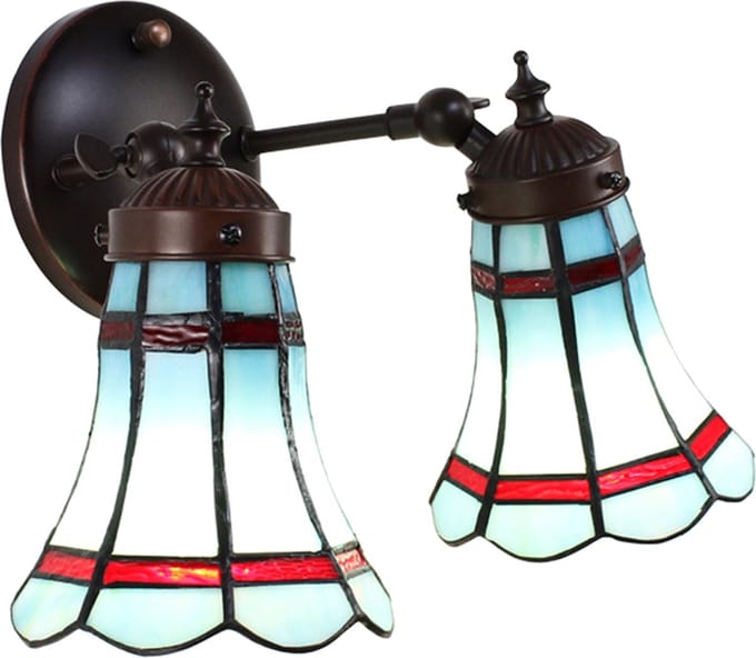 Lumilamp Wandlamp Tiffany 30x23x23 cm Blauw Rood Glas