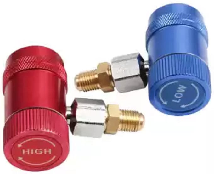 Weber Tools Airco koppelingen vul connectors 1234YF-Airco koppeling met nippels voor alle gangbare 1234YF auto koelmiddel aircosystemen adapter set