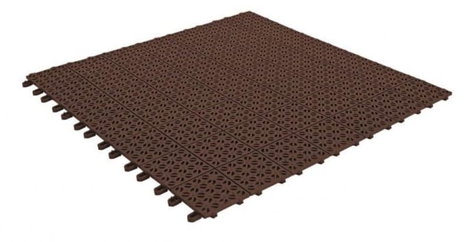 Plastic Terrastegels - Drainage Tegels - Buiten Vloer - Flexibel & Zelfsluitend - 6.2 m² Pak - Bruin