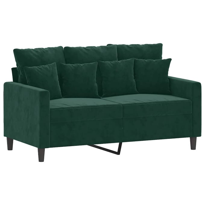 vidaXL - 3-delige - Loungeset - met - kussens - fluweel - donkergroen