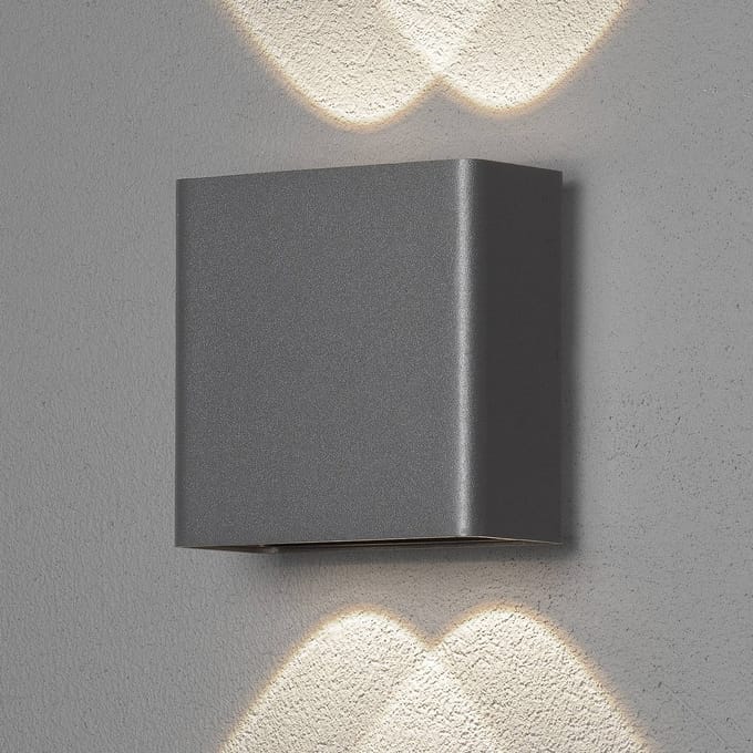 Konstsmide Chieri 2x2 7891-370 Buitenlamp (wand), Wandlamp Energielabel: F (A - G) LED 4 W Antraciet (mat)