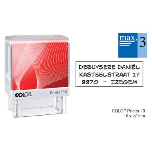 Colop tekststempel met waardebon 3-regelig
