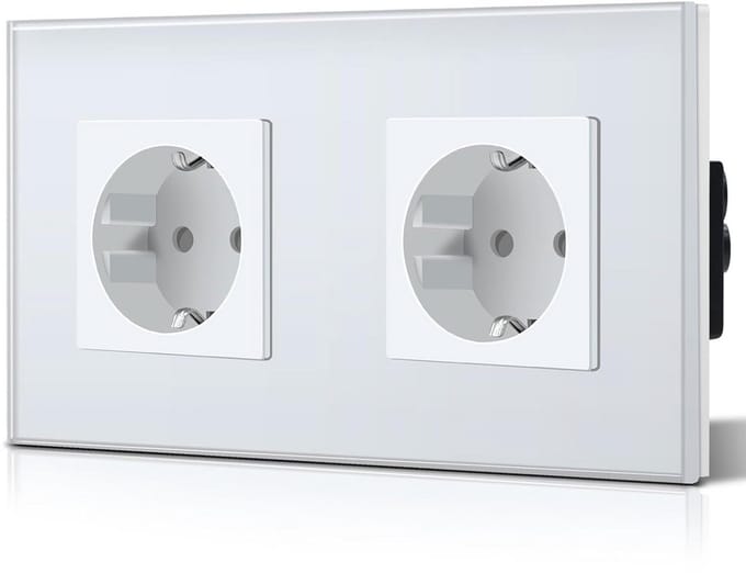 Dubbele Stopcontact Hoogwaardige Inbouwframe Alpine Wit