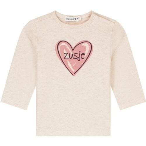 Prénatal baby shirt zusje Light Brown Melange 68 dames