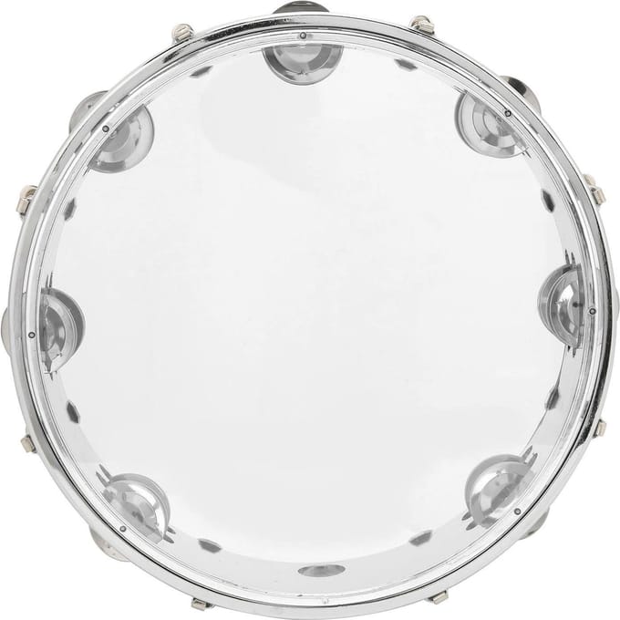 MBAT Tamboerijn Verstelbare Dubbele Rij 10in Percussie Jingles Instrument voor Feest Transparant transparant