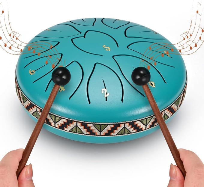 Percussie Handpan Trommel 15 cm 11 Tonen C-Sleutel Inclusief Tas en Accessoires