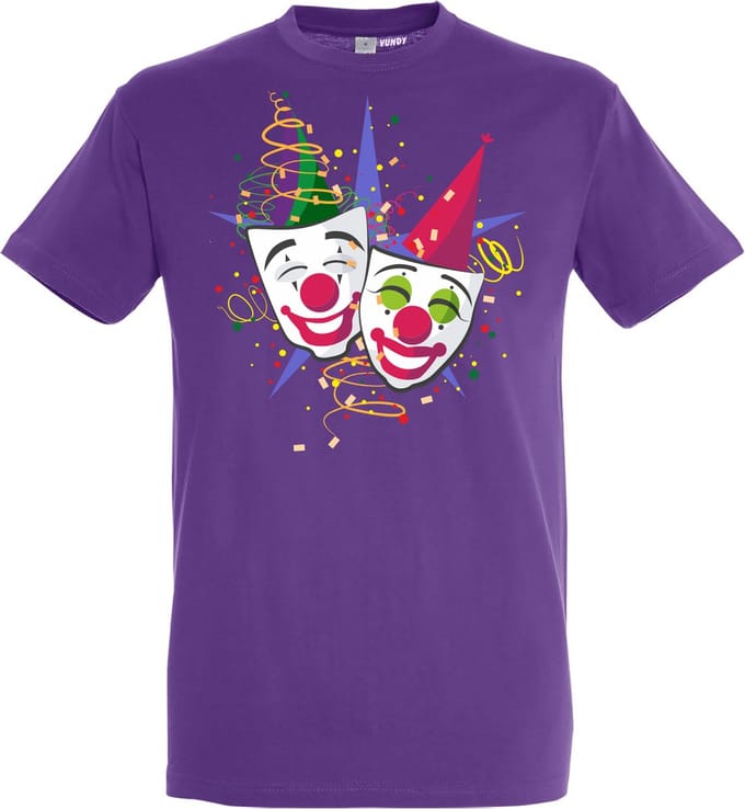 T-shirt Carnaval Masker | Carnaval | Carnavalskleding Dames Heren | Paars | maat S