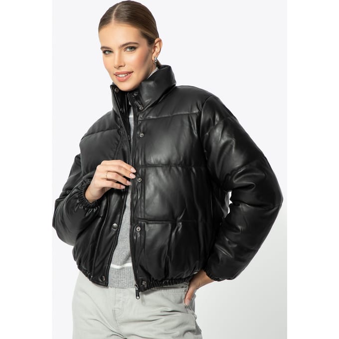 Wittchen Dames PUFF-jas in zwart imitatieleer