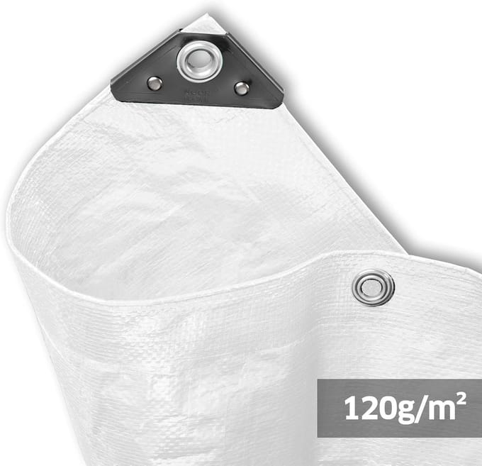 Afdekzeil - Beschermend zeil - Tuin en klussen - UV-bestendig gecoat - 4 x 6 meter - Wit